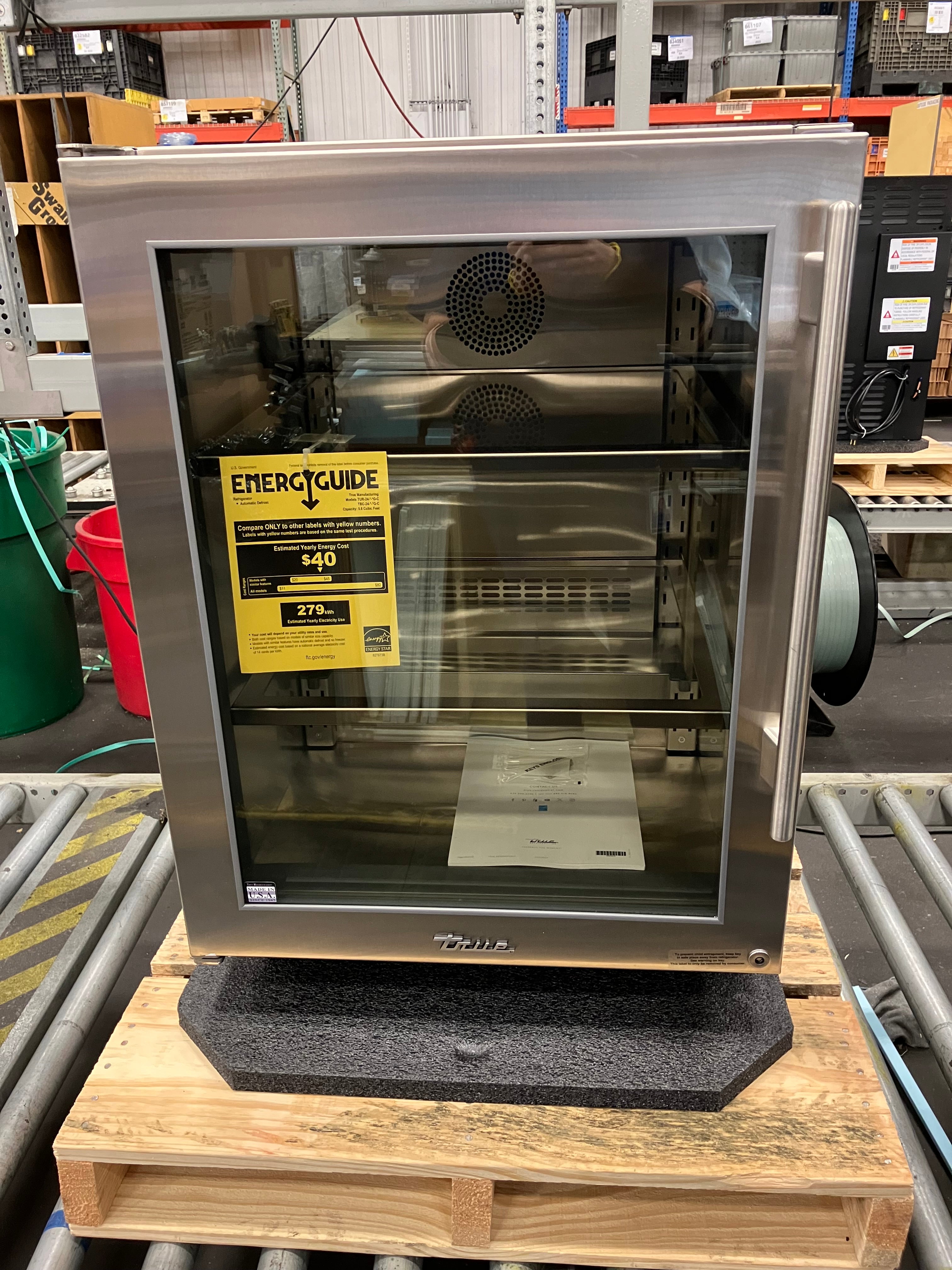 24" Stainless Refrigerator - Glass Door - Left Hinge | 10885551-1