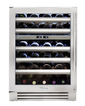 24" Stainless Dual Zone Wine Cabinet - Glass Door - Left Hinge | 10972062-1